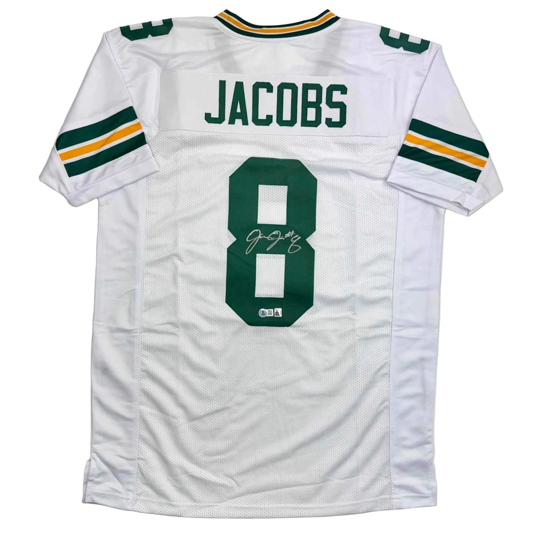 Josh Jacobs Signed Custom Green Bay White Jersey Beckett Authenticated (1 of 4)