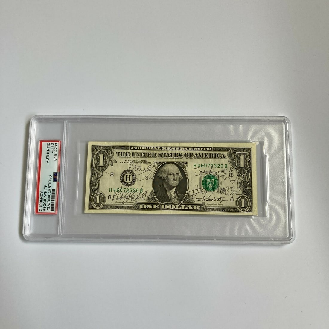 Reggie White Signed $1 Bill PSA DNA Autographed NFL Collectible (1 of 4)