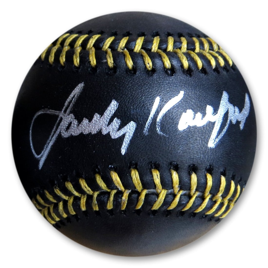 Sandy Koufax Autographed Black MLB Baseball Dodgers JSA Certified: Sandy Koufax Autographed Black MLB Baseball Dodgers JSA Certified This is an authentic autographed black MLB baseball signed by the legendary Sandy Koufax, a prominent player for the Los Angeles Dodge