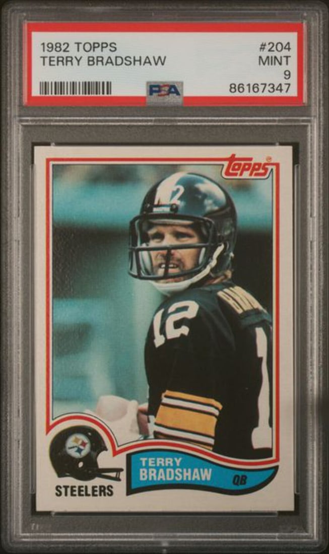 1982 Topps Terry Bradshaw #204 Football Card PSA 9 Mint NFL (1 of 2)
