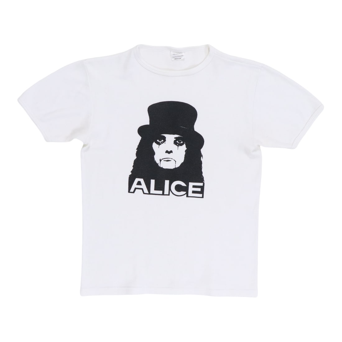 Vintage 1970s Alice Cooper White Cotton Band Shirt (1 of 4)