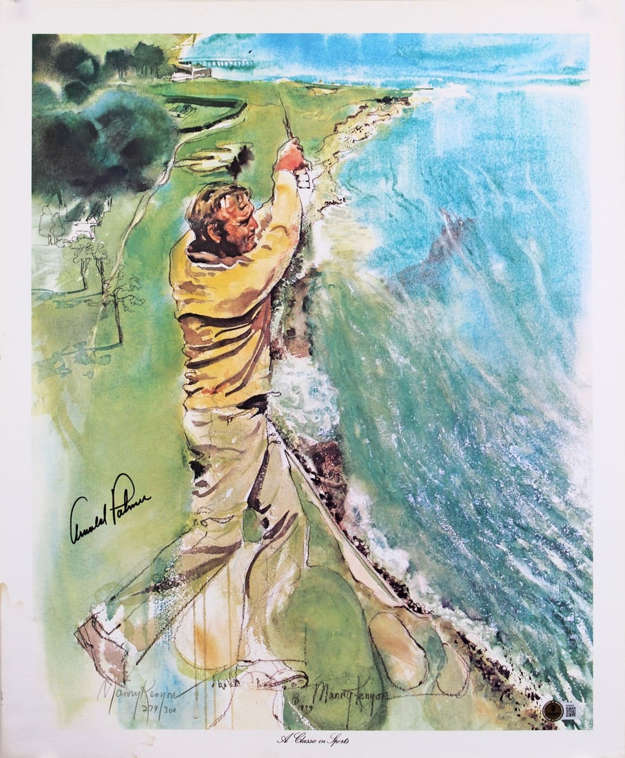 Arnold Palmer Ann Manry Kenyon Signed 18x22 Lithograph Beckett Authenticated (1 of 3)