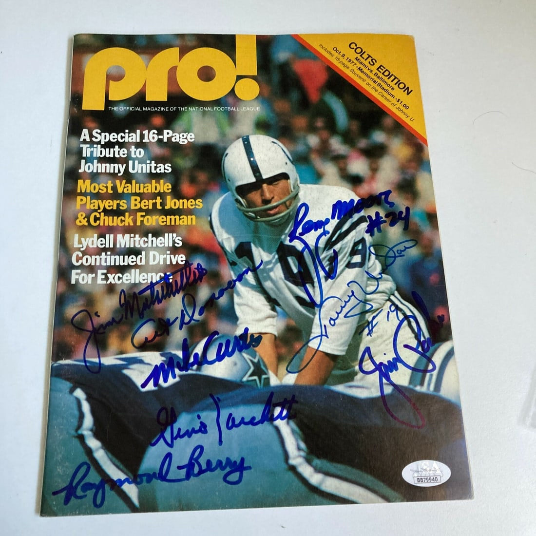 1977 Baltimore Colts Team Signed Magazine Johnny Unitas JSA COA (1 of 8)