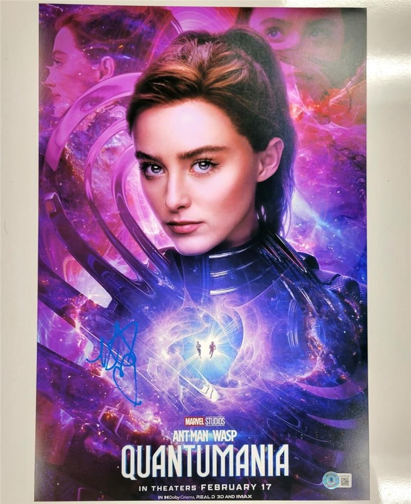 Kathryn Newton Autographed 12x18 Photo Ant-Man Quantumania Beckett Authenticated: Kathryn Newton Autographed 12x18 Photo Ant-Man Quantumania Beckett Authenticated This is a signed 12x18 photograph of Kathryn Newton as Cassie from the movie "Ant-Man and the Wasp: Quantumania." The p