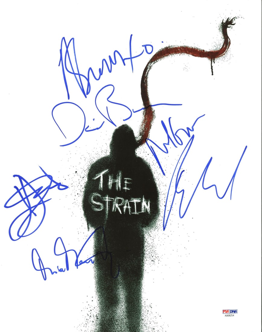 The Strain Signed 11X14 Photo by Maestro Bradley & Cast PSA/DNA: The Strain Signed 11X14 Photo by Maestro Bradley & Cast PSA/DNA This is an authentic signed 11x14 photo featuring Mia Maestro, David Bradley, Richard Sammel, Kevin Durand, Miguel Gomez, and Natalie Br