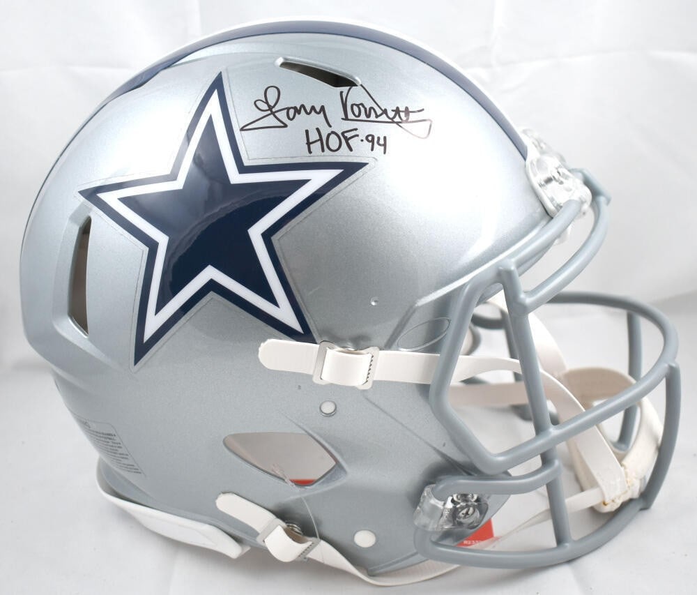 Tony Dorsett Signed Dallas Cowboys Full Size Helmet Beckett Authenticated: Tony Dorsett Signed Dallas Cowboys Full Size Helmet Beckett Authenticated This is an authentic full-size Dallas Cowboys helmet signed by Hall of Famer Tony Dorsett. The helmet is original and features