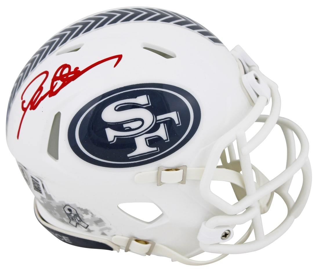 Deion Sanders Signed 49ers Salute To Service Mini Helmet BAS Authenticated: Deion Sanders Signed 49ers Salute To Service Mini Helmet BAS Authenticated This authentic San Francisco 49ers mini helmet features a special Salute To Service III design and has been personally signed