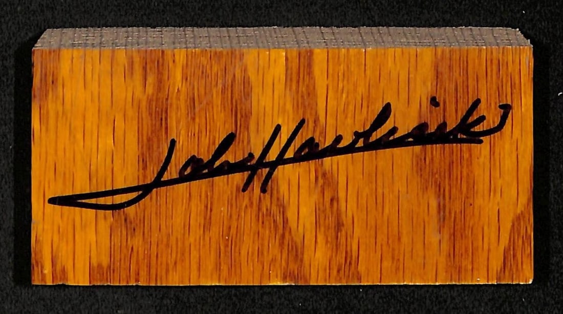 Boston Garden Parquet Floor Signed by John Havlicek PSA DNA Authenticated 4x1.75x1: Boston Garden Parquet Floor Signed by John Havlicek PSA DNA Authenticated 4x1.75x1 This is an authentic piece of the historic Boston Garden parquet floor, measuring 4" x 1.75" x 1". It has been person