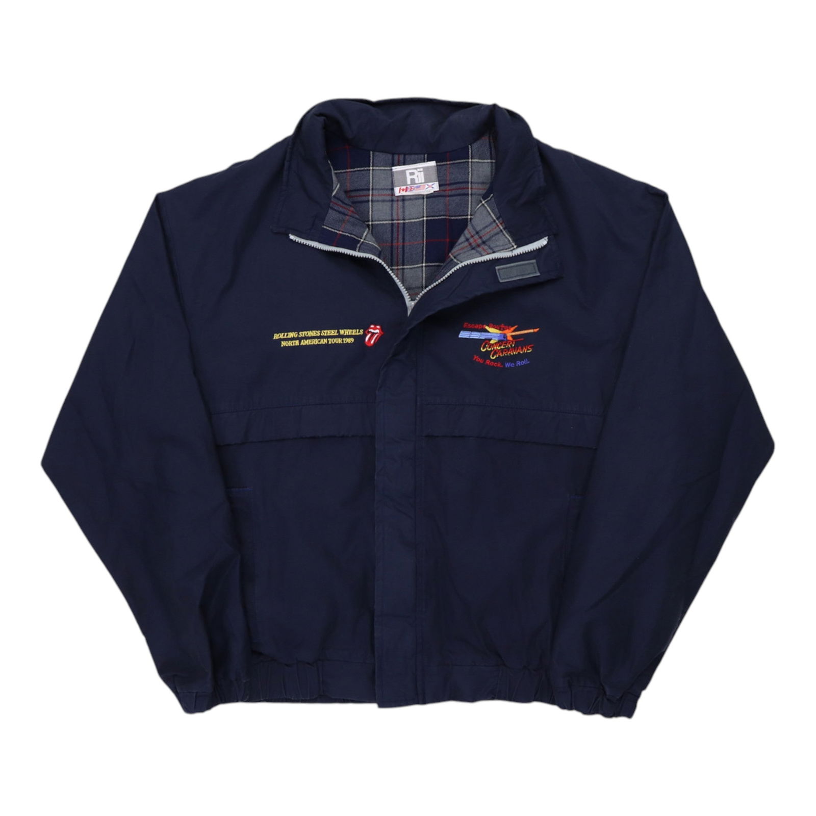 Vintage 1989 Steel Wheels Tour Rolling Stones Graphic Blue Jacket (1 of 5)