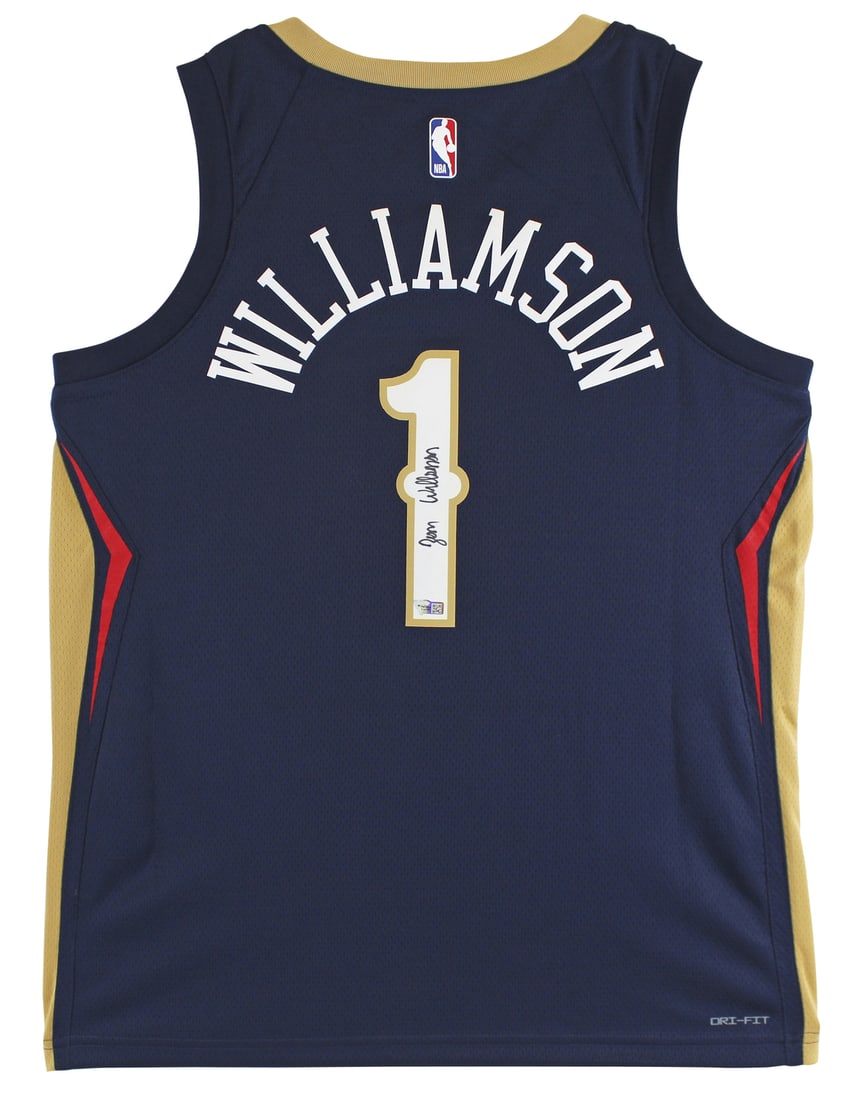 Zion Williamson Autographed Navy Blue Nike Swingman Jersey New Orleans Pelicans FAN COA (1 of 5)