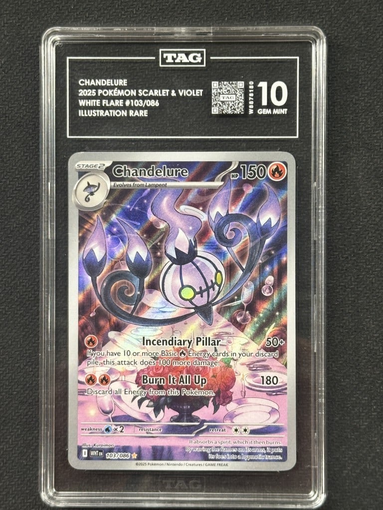 Chandelure Rare Pokemon White Flare Illustration TAG 10 (1 of 2)