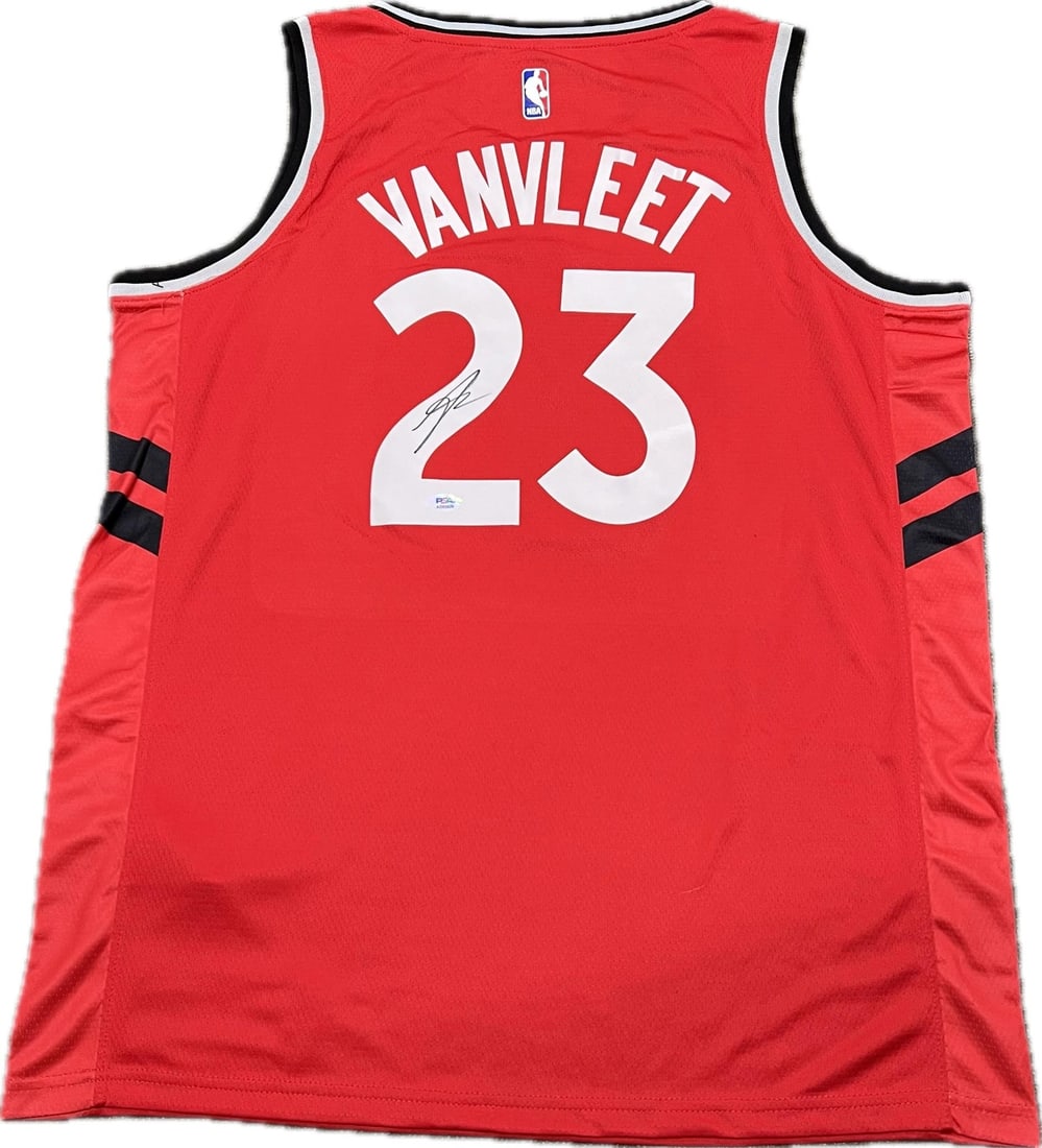 Fred VanVleet Autographed Jersey PSA/DNA Toronto Raptors NBA Champion: Fred VanVleet Autographed Jersey PSA/DNA Toronto Raptors NBA Champion This is a stitched jersey autographed by Fred VanVleet, a key player in the Toronto Raptors' 2019 NBA Championship victory. Now wi