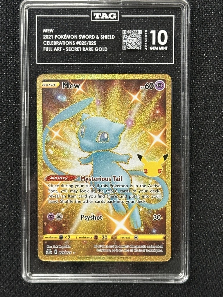 Mew Pokemon Celebrations Full Art Gold TAG 10 Card 025/025 (1 of 2)