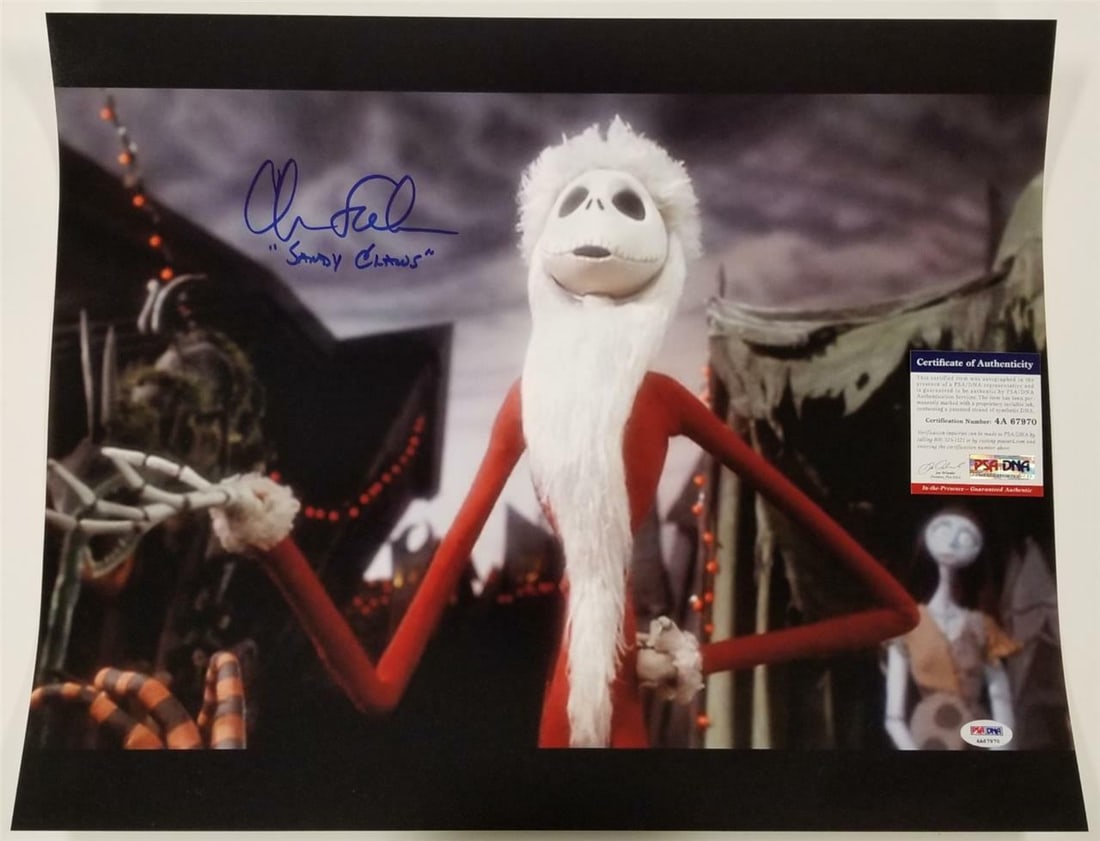 Chris Sarandon Signed 16x20 Sandy Claws Photo PSA Nightmare Before Christmas: Chris Sarandon Signed 16x20 Sandy Claws Photo PSA Nightmare Before Christmas This is an original 16x20 photograph featuring Chris Sarandon as "Sandy Claws" from the beloved film "The Nightmare Before