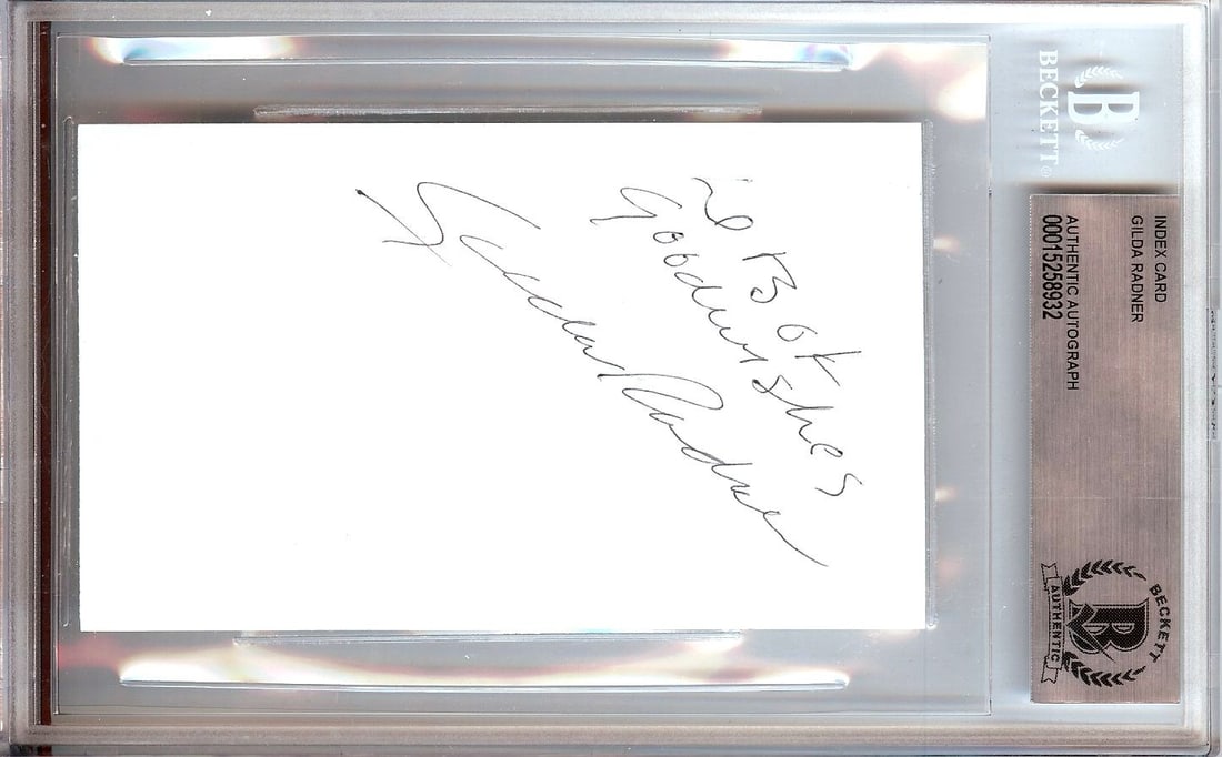 Gilda Radner Signed Index Card Saturday Night Live Authenticated by Beckett: Gilda Radner Signed Index Card Saturday Night Live Authenticated by Beckett This is an original autographed index card signed by the iconic comedian Gilda Radner, known for her work on Saturday Night