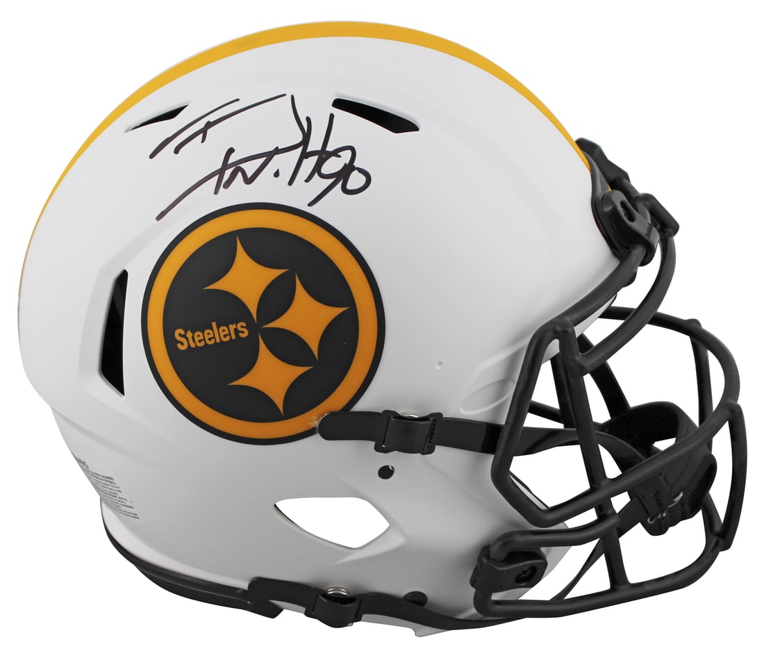 T.J. Watt Autographed Lunar Full Size Speed Proline Helmet BAS Witnessed: T.J. Watt Autographed Lunar Full Size Speed Proline Helmet BAS Witnessed This authentic full-size Lunar Riddell Speed Proline Helmet has been personally signed by T.J. Watt of the Pittsburgh Steelers.