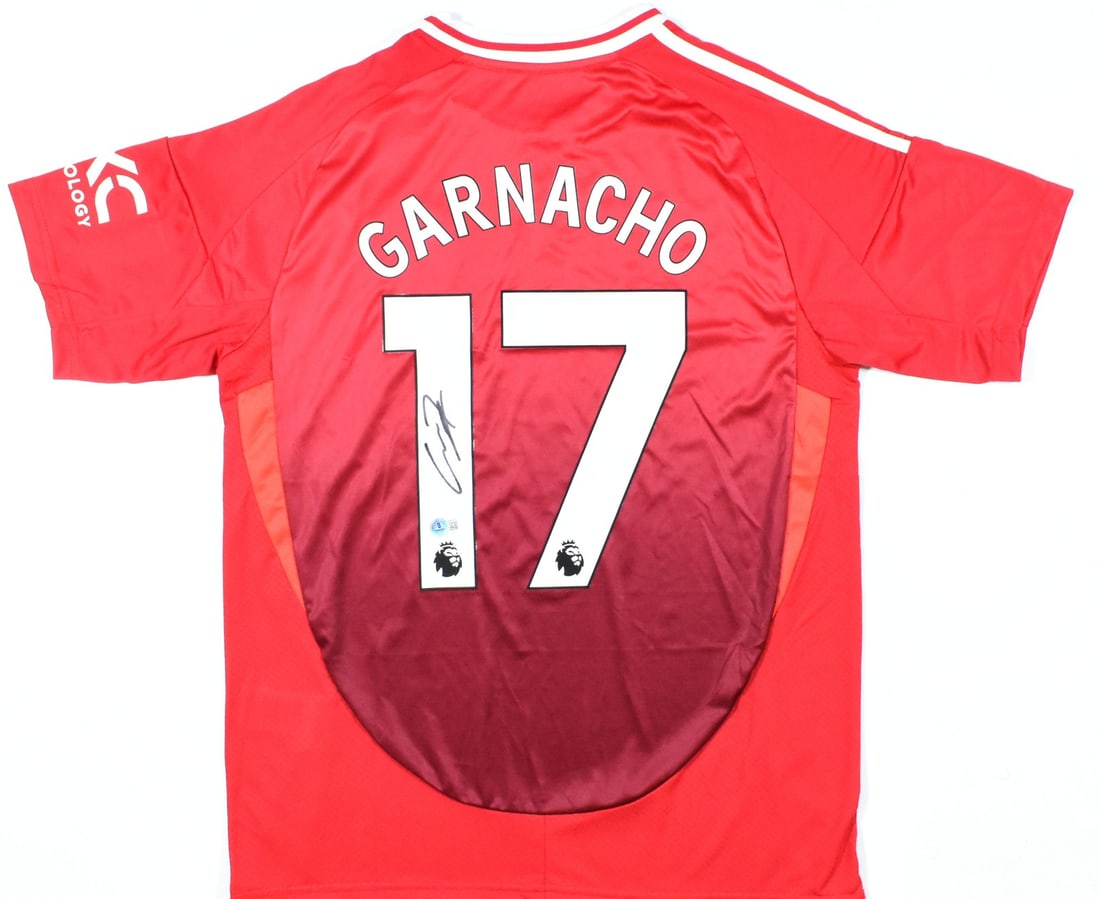 Alejandro Garnacho Signed Manchester United Home Jersey #17 Beckett Authenticated (1 of 3)