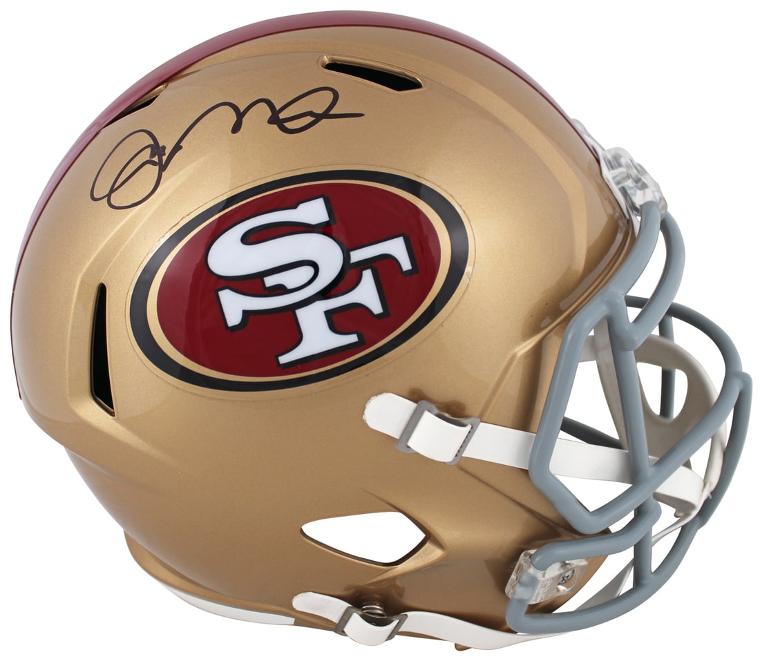 Joe Montana Autographed Full Size Speed Replica Helmet JSA Certified 49ers: Joe Montana Autographed Full Size Speed Replica Helmet JSA Certified 49ers This authentic full-size Speed replica helmet has been personally signed by legendary quarterback Joe Montana of the San Fran