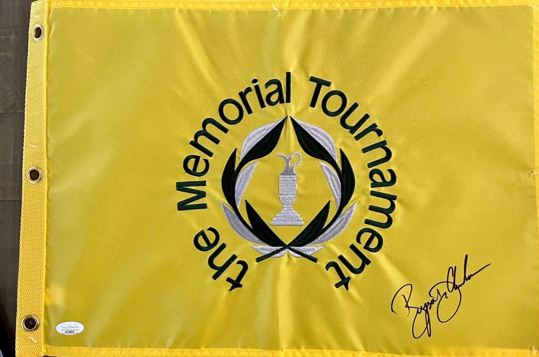 Bryson DeChambeau Signed Memorial Tournament Pin Flag JSA Authenticated (1 of 3)