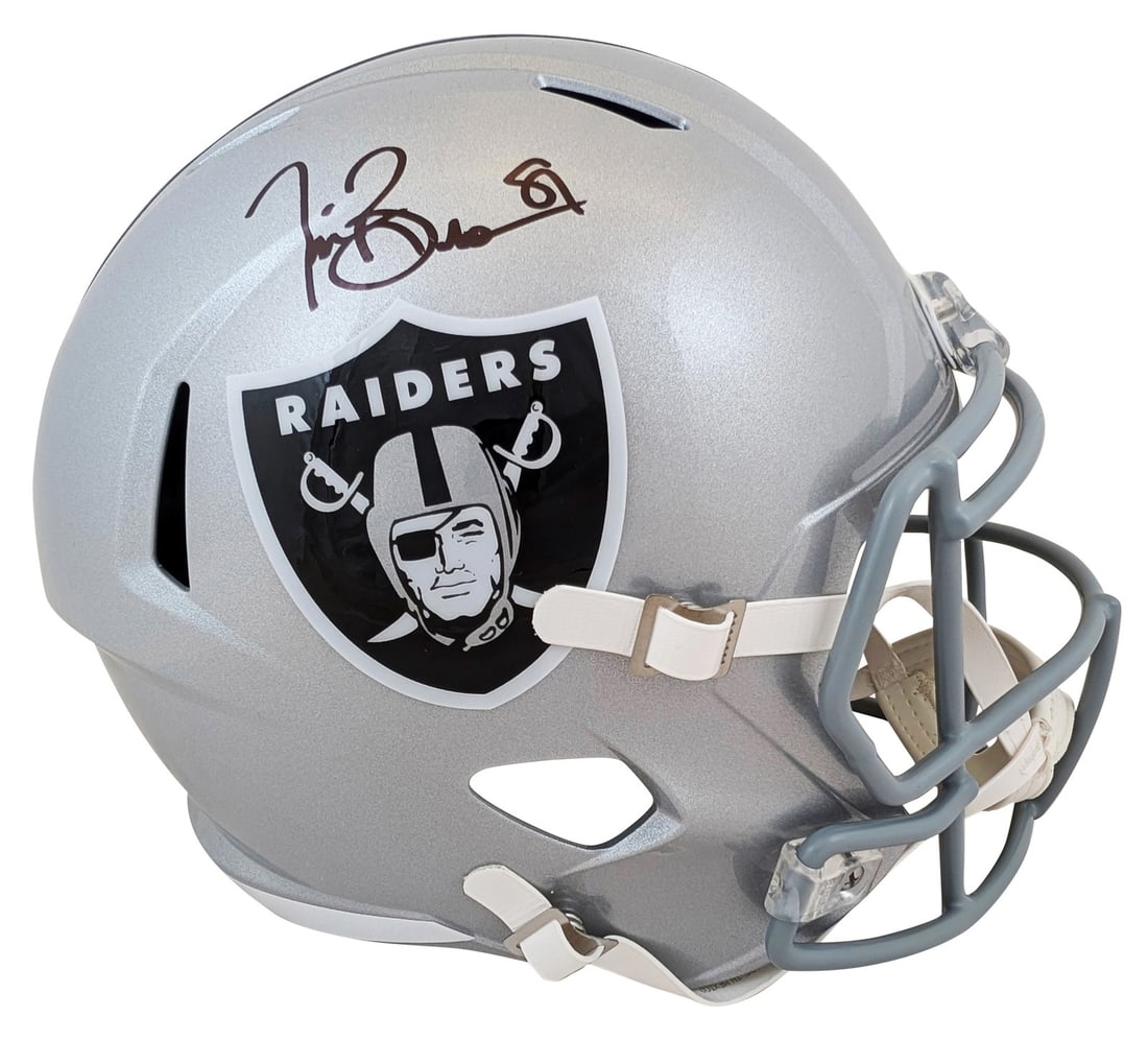 Tim Brown Autographed Full Size Raiders Helmet with Fanatics Authentication (1 of 3)