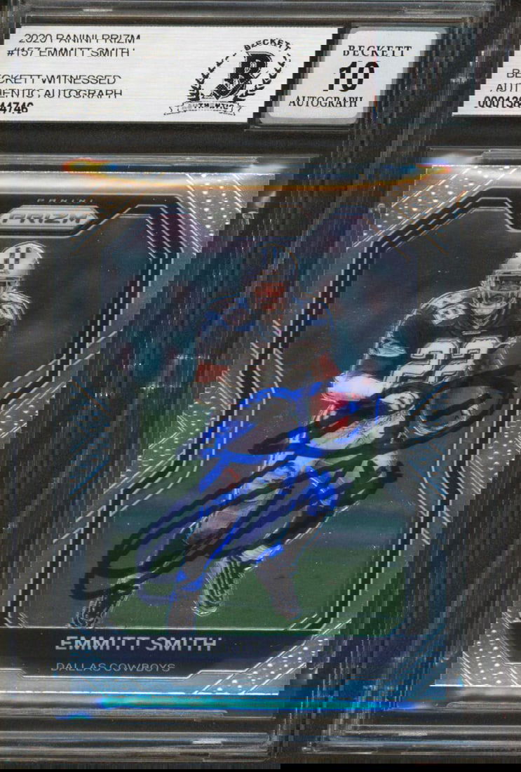 Emmitt Smith Autographed 2020 Panini Prizm #157 Card Gem Mint 10 BAS Slabbed (1 of 2)