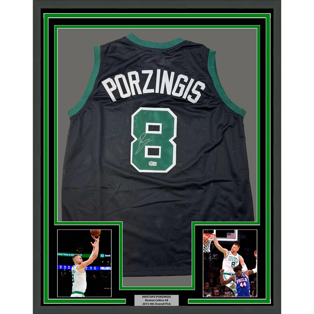 Framed Kristaps Porzingis Signed Boston Celtics Jersey with JSA COA (1 of 2)