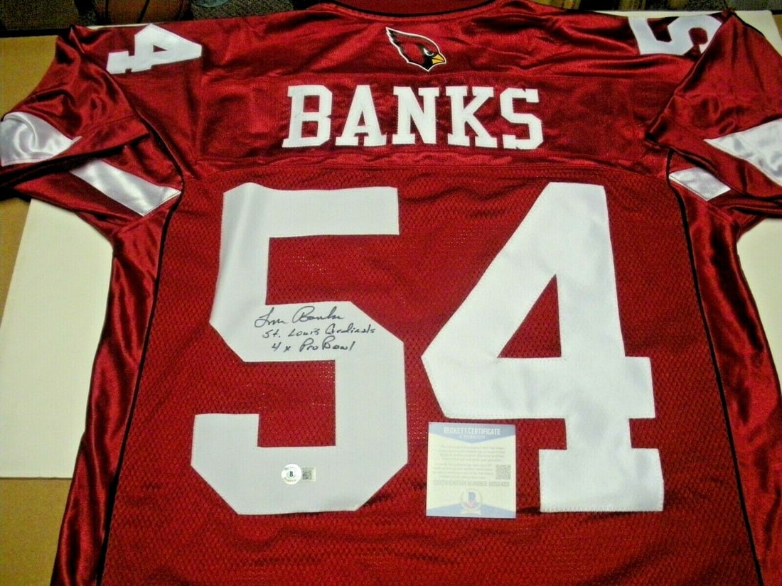 Tom Banks St. Louis Cardinals Signed Reebok Jersey with Beckett Authentication: Tom Banks St. Louis Cardinals Signed Reebok Jersey with Beckett Authentication This official licensed Reebok jersey features the signature of TOM BANKS, authenticated by Beckett Authentication Service