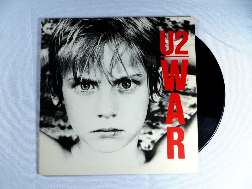 The Edge Autographed U2 War Record Album Cover JSA Certified (1 of 4)