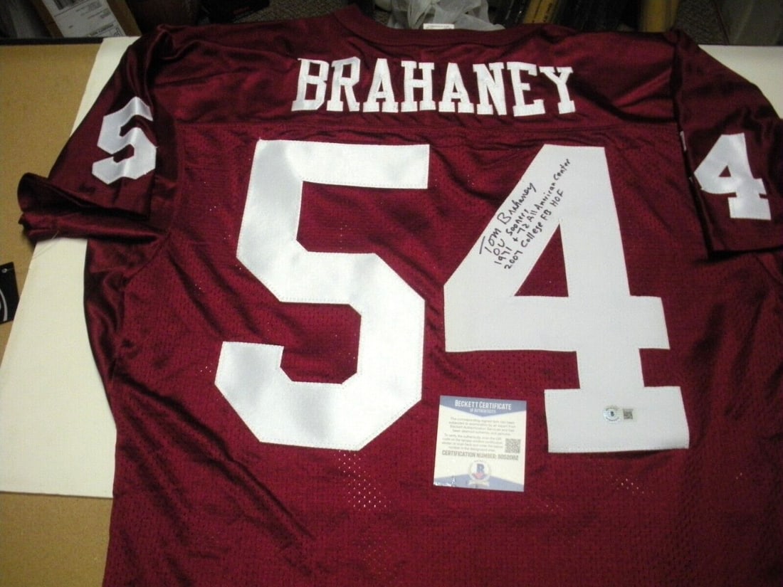Tom Brahaney Signed NFL Rawlings Jersey with Beckett COA (1 of 2)