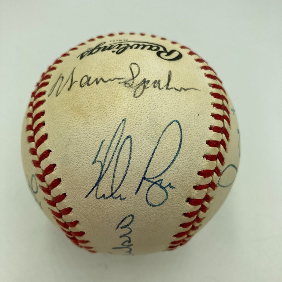 300 Win Club Signed Baseball Nolan Ryan Tom Seaver 8 Signatures JSA COA (1 of 9)