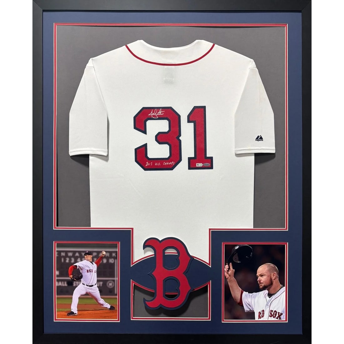 Jon Lester Signed Framed Boston Red Sox Jersey with MLB Authentication: Jon Lester Signed Framed Boston Red Sox Jersey with MLB Authentication This impressive framed jersey features an autographed Jon Lester, a standout player for the Boston Red Sox. Authenticated by MLB,