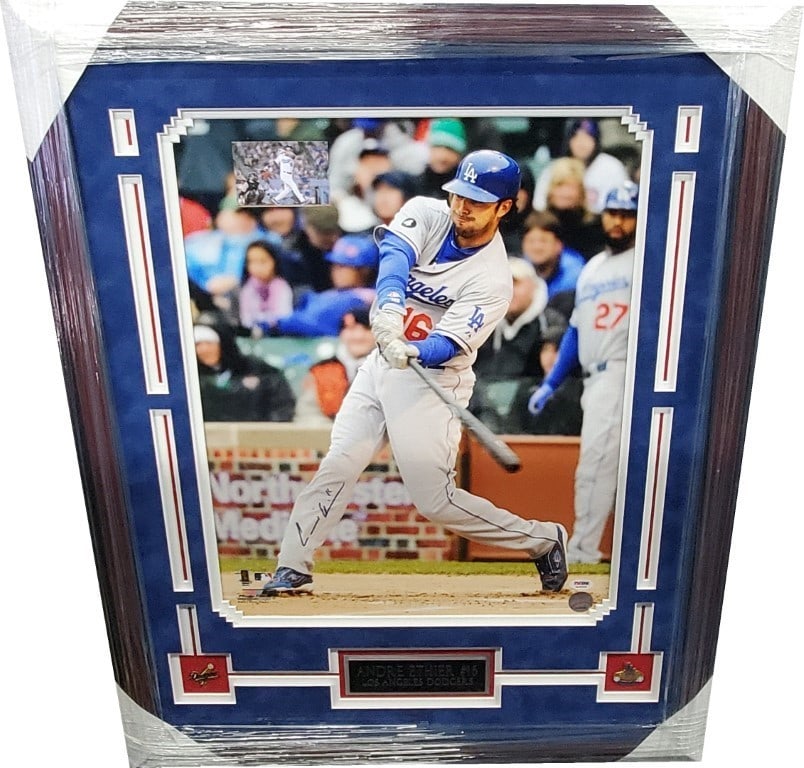 Andre Ethier Signed 16x20 Photo Custom Framed PSA/DNA Authenticated: Andre Ethier Signed 16x20 Photo Custom Framed PSA/DNA Authenticated This stunning 16"x20" custom framed photo features the autograph of Major League Baseball player Andre Ethier. The photo is original