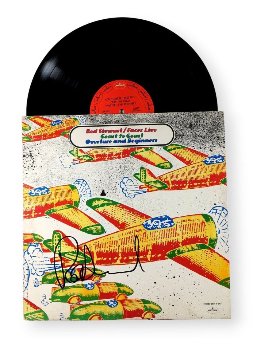 Rod Stewart Beckett Authenticated Signed Faces Live Coast to Coast Album Cover (1 of 4)