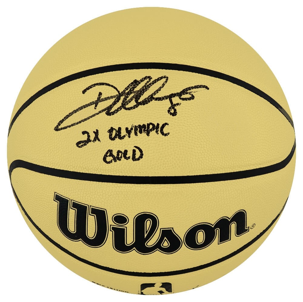 Wilson full size basketball autographed by Deron Williams with 2x Olympic Gold inscription: Wilson full size basketball autographed by Deron Williams with 2x Olympic Gold inscription This is a Wilson gold full size basketball signed by Deron Williams, featuring the inscription '2x Olympic Go