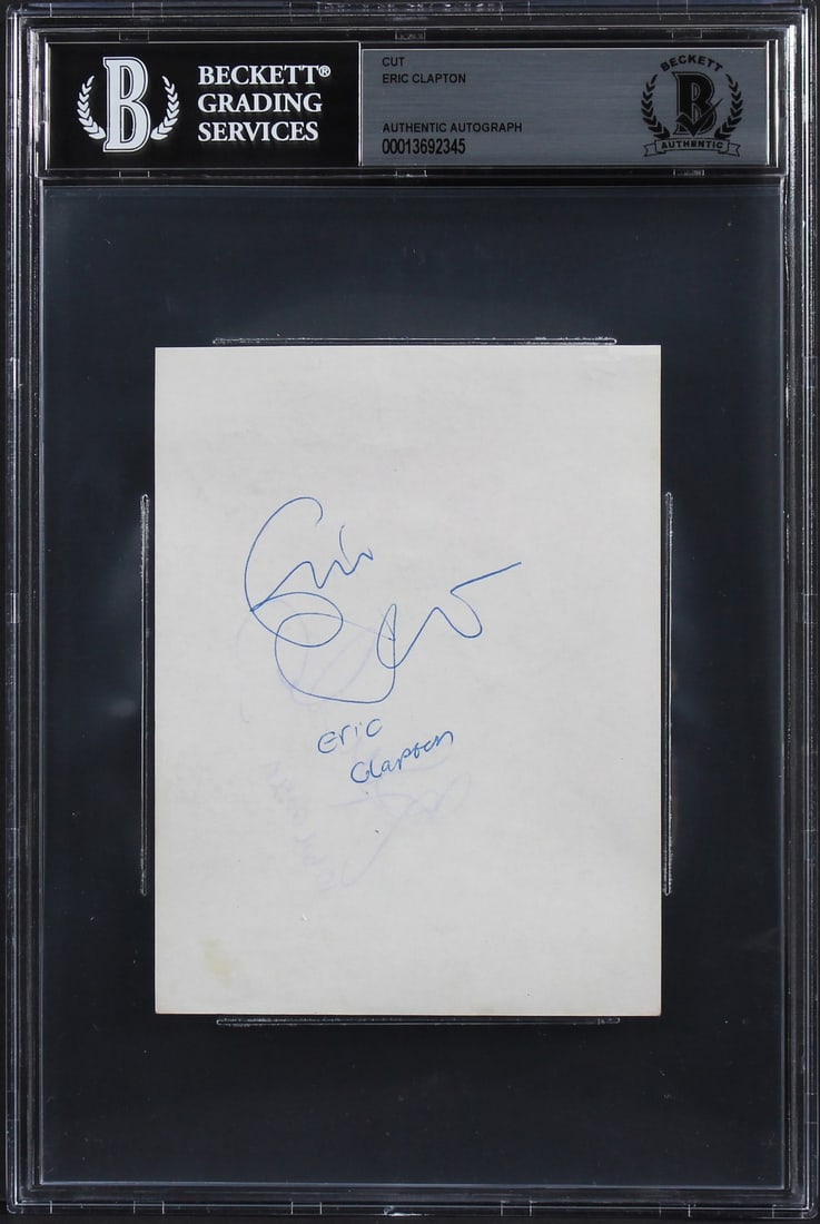 Eric Clapton Autographed 3.75x5 Cut Signature Beckett Slabbed (1 of 5)