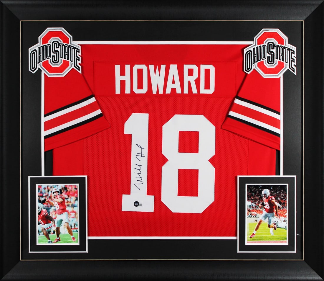 Will Howard Signed Ohio State Buckeyes Framed Jersey with Beckett Authentication: Will Howard Signed Ohio State Buckeyes Framed Jersey with Beckett Authentication This authentic signed red pro style framed jersey features the autograph of Will Howard, the talented player from the O