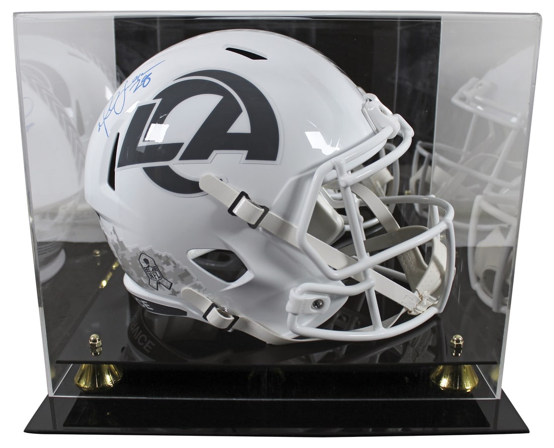 Marshall Faulk Signed St Louis Rams Full Size Speed Helmet BAS Authenticated (1 of 4)
