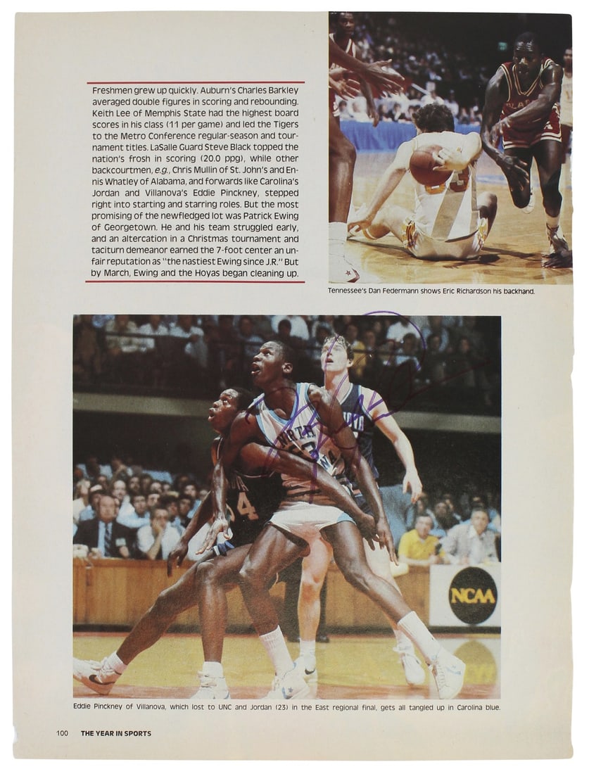 Michael Jordan Signed 8x11 Magazine Page North Carolina Beckett Authenticated (1 of 3)