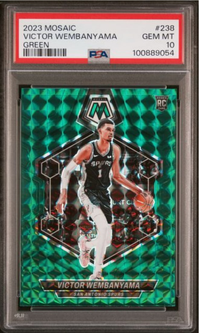 2023 Panini Mosaic Victor Wembanyama #238 Green Rookie Card PSA 10 (1 of 2)