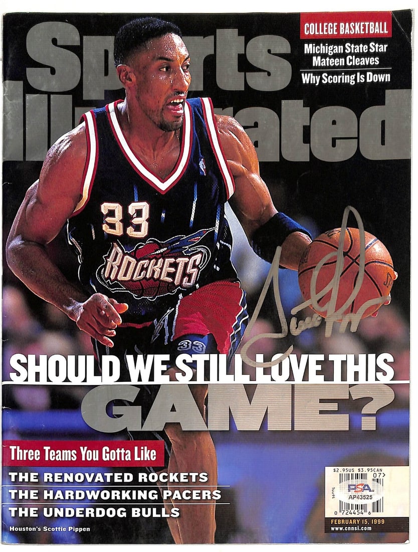 Scottie Pippen Signed 1999 Sports Illustrated Magazine PSA Authentic (1 of 2)