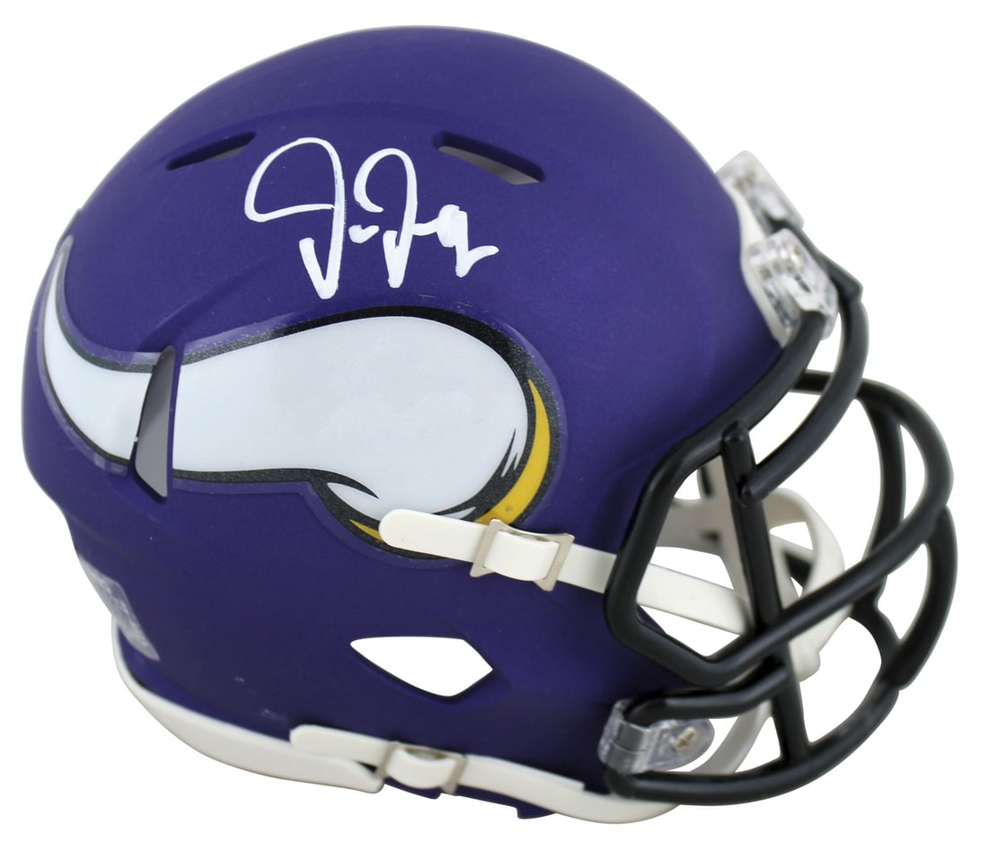 Justin Jefferson Signed Vikings Mini Helmet BAS Authenticated: Justin Jefferson Signed Vikings Mini Helmet BAS Authenticated This authentic mini helmet is a must-have for any Minnesota Vikings fan or Justin Jefferson collector. Personally signed by Justin Jeffers