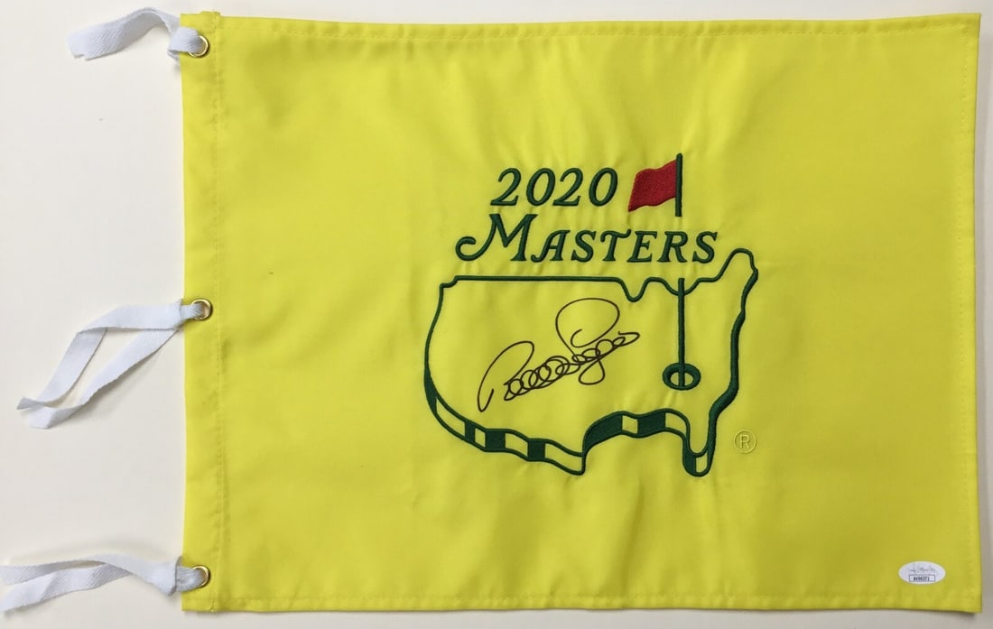 Bernhard Langar Signed 2020 Masters Pin Flag JSA Authenticated (1 of 4)