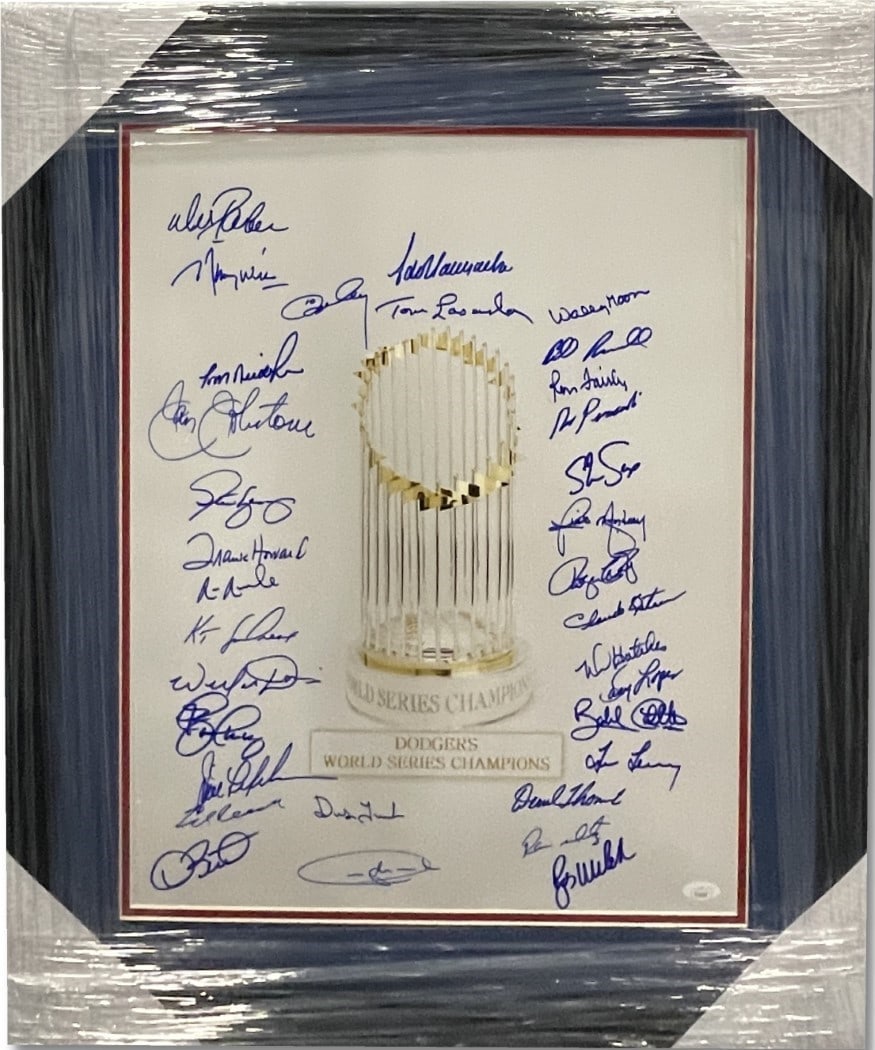 Dodgers 16x20 Autographed Photo Framed JSA Beckett Valenzuela Lasorda Garvey (1 of 5)