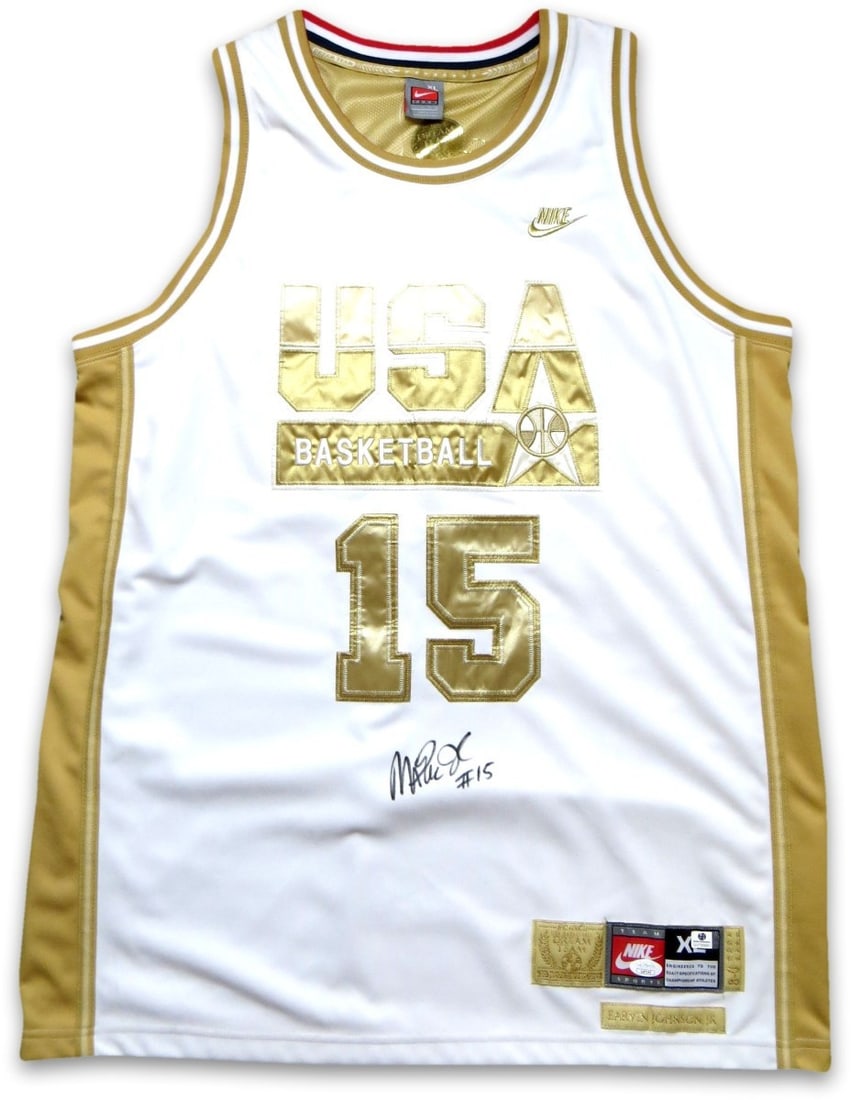 Magic Johnson Signed Team USA Jersey JSA Authenticated: Magic Johnson Signed Team USA Jersey JSA Authenticated Celebrate the legacy of basketball icon Magic Johnson with this authentic autographed Team USA jersey. This original jersey features Magic Johnso