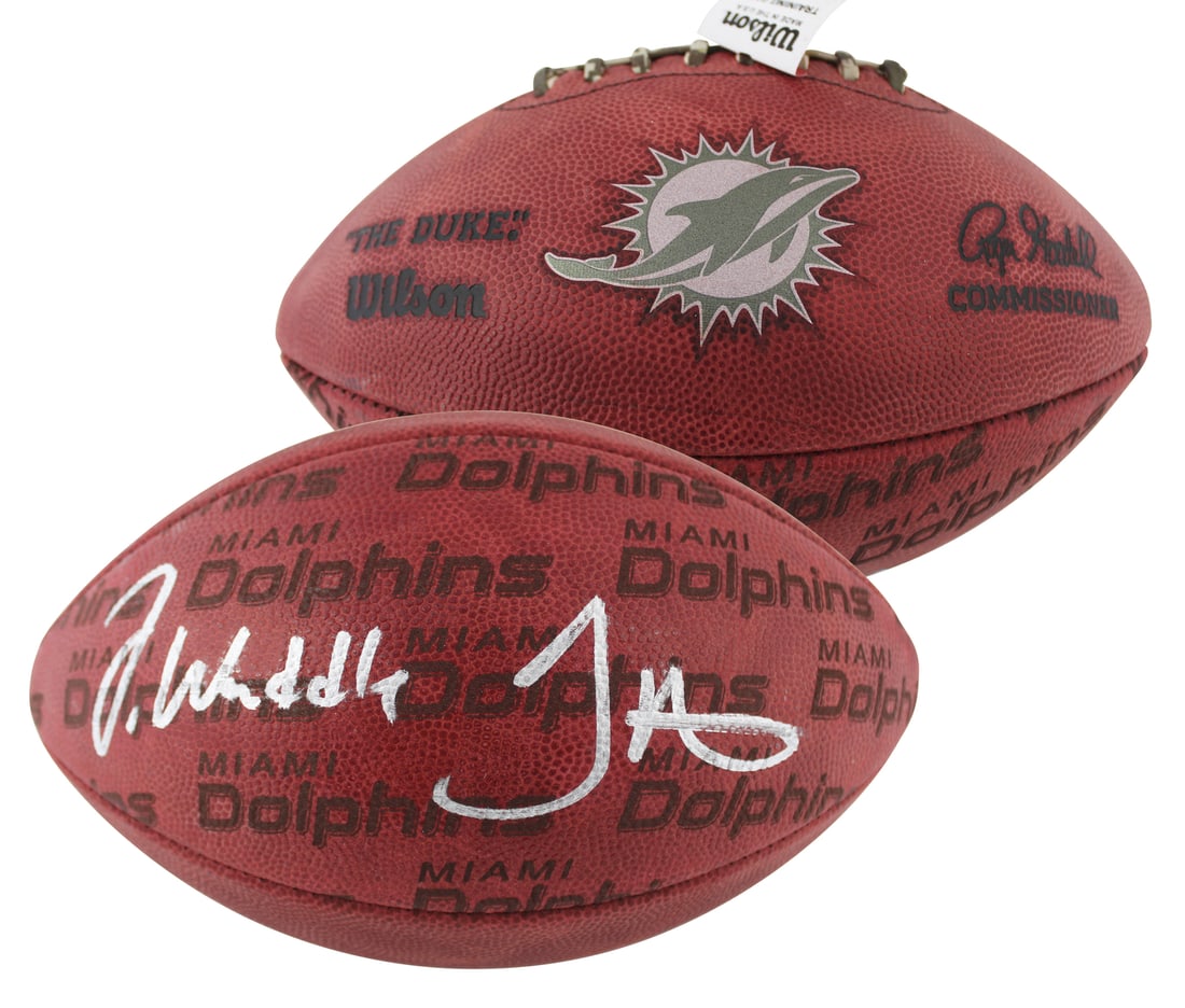 Jaylen Waddle Tyreek Hill Signed Wilson Duke NFL Football Beckett Auth (1 of 4)