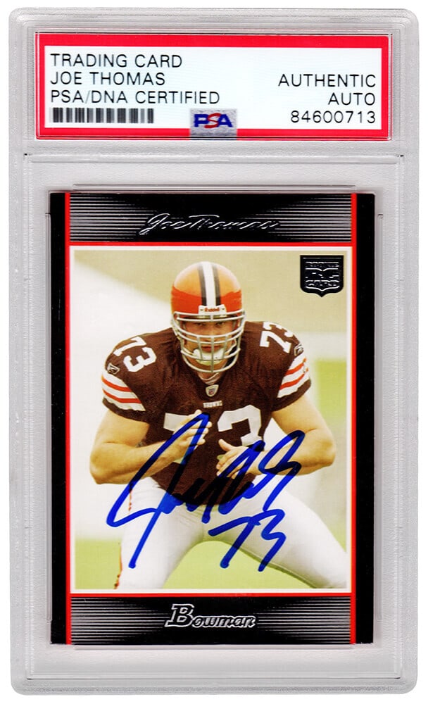 Joe Thomas Signed 2007 Browns Bowman Rookie Card #217 PSA/DNA (1 of 2)