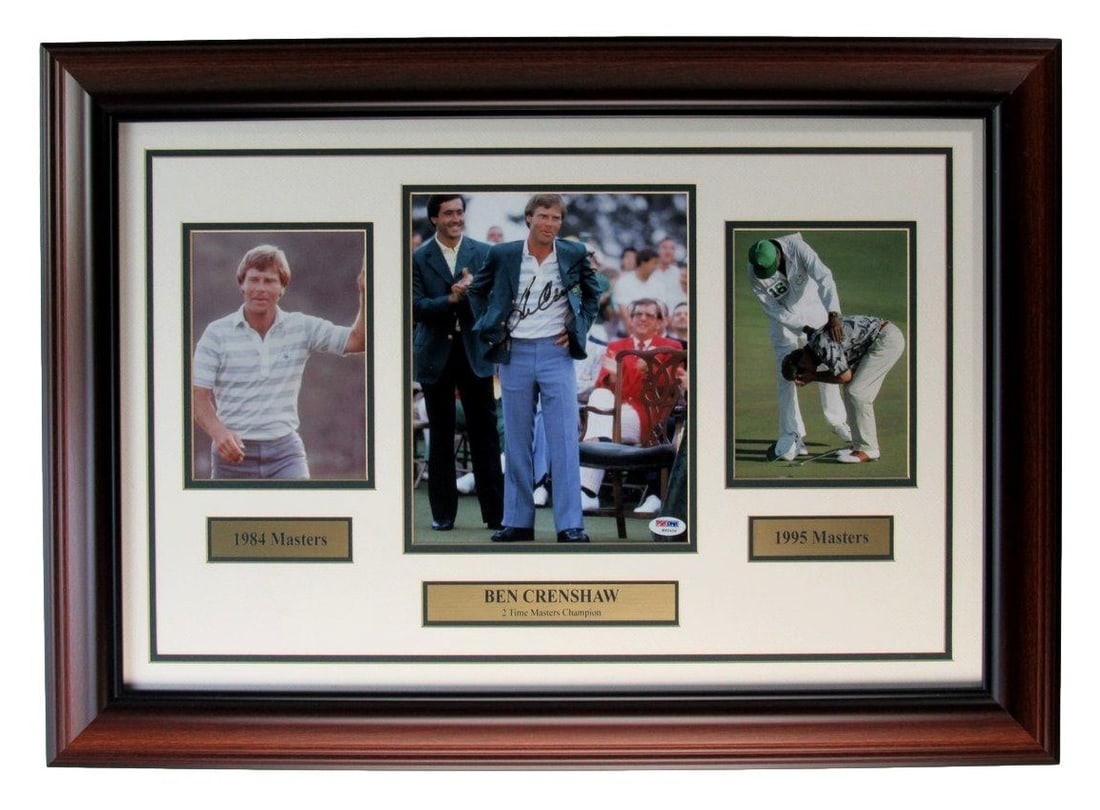 Framed Ben Crenshaw Masters Photo Collage Dual Autograph with PSA DNA Authentication (1 of 5)