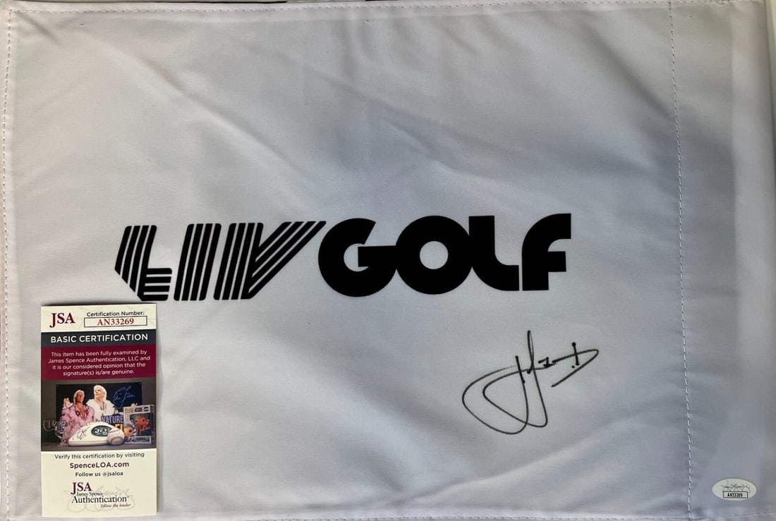 Cam Smith LIV Golf #18 Pin Flag Signed JSA Authenticated: Cam Smith LIV Golf #18 Pin Flag Signed JSA Authenticated This official LIV Golf #18 pin flag showcases the signature of PGA/LIV star Cam Smith. The autograph is authenticated by James Spence Authentic