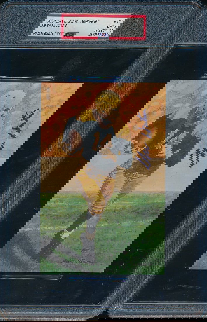 Don Hutson HOF Signed 1991 Goal Line Art Postcard PSA/DNA 0912/5000 (1 of 2)