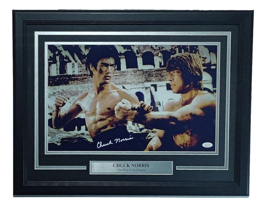 Chuck Norris Autographed 11x14 Color Photo Way of The Dragon Framed JSA (1 of 4)